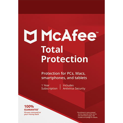 McAfee Total Protection 10 Devices 1 Year Europe/UK Flags